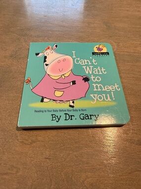 I Can't Wait to Meet You! Board Book by Dr. Gary - Teal Cover with Pink Cow